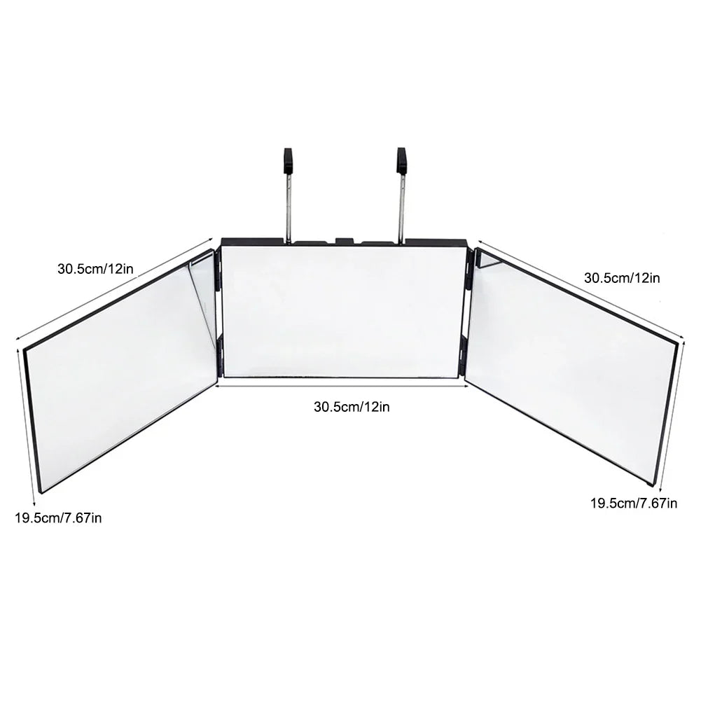 LED 3-Way Trifold Haircut Mirror