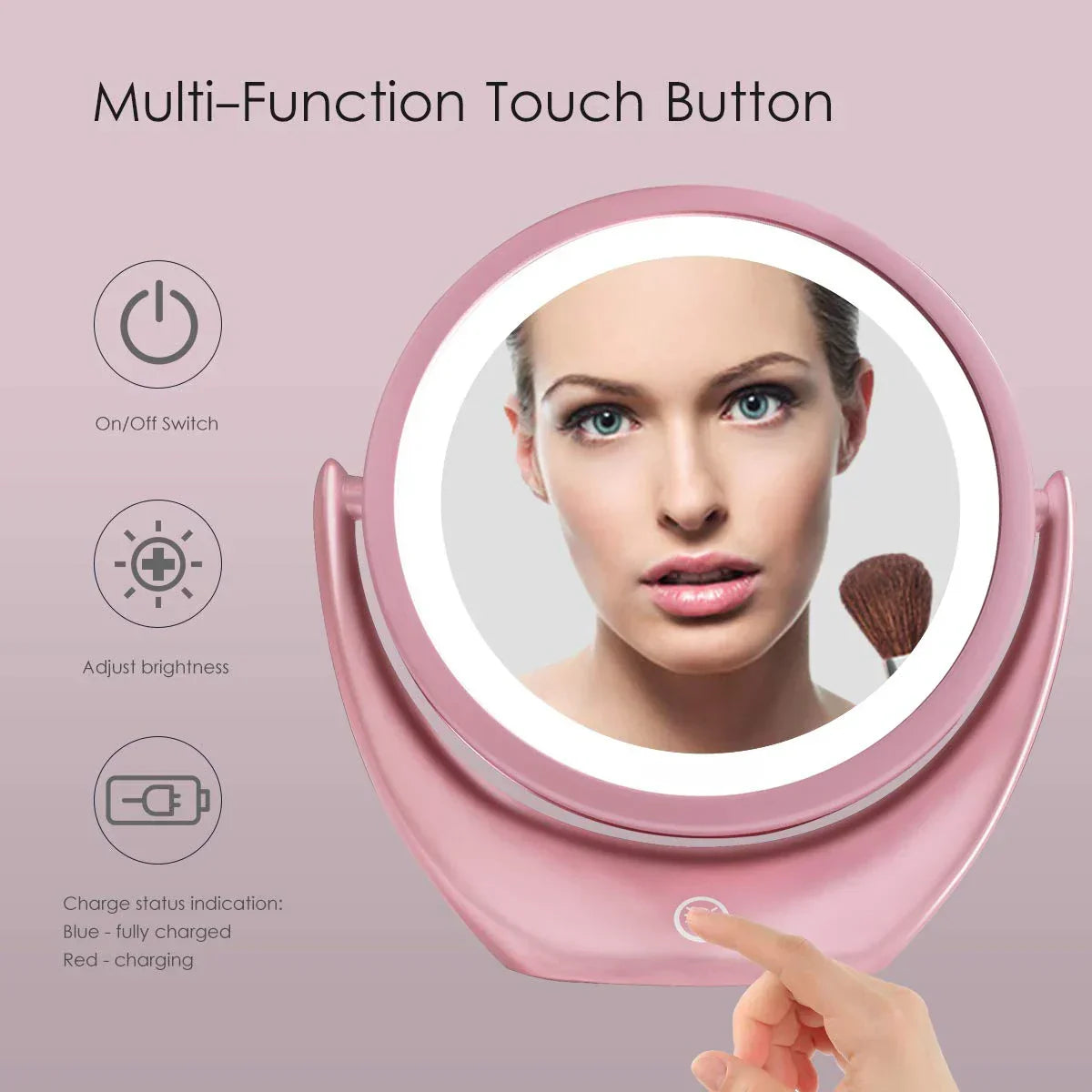 Rechargeable Double-Sided Makeup Mirror