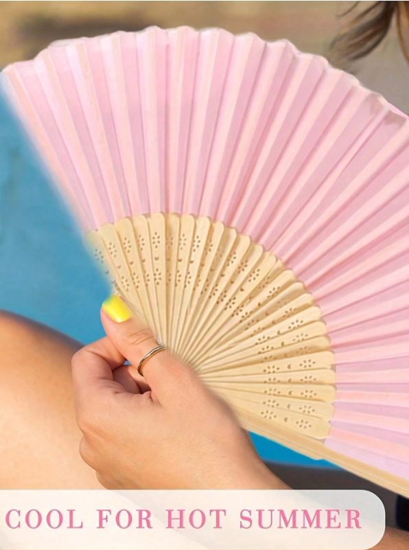 Elegant Pink Wedding Folding Fans