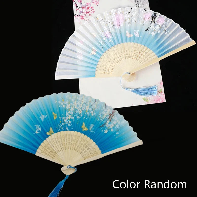 Vintage Silk Bamboo Folding Fan
