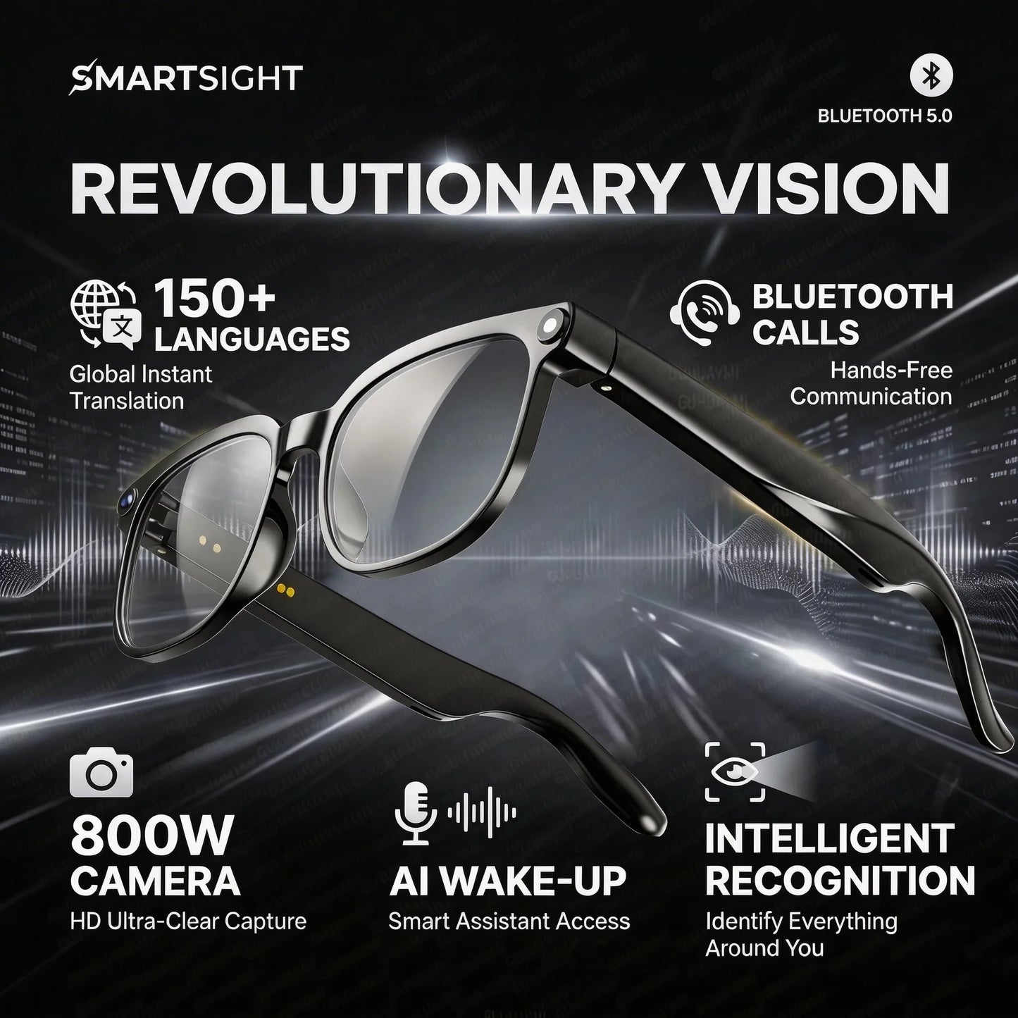 2026 4K 8MP Smart Glasses Men HD Camera 150+Language Translation ChatGPT WIFI Video Recording Bluetooth CallAudio Glasses Women