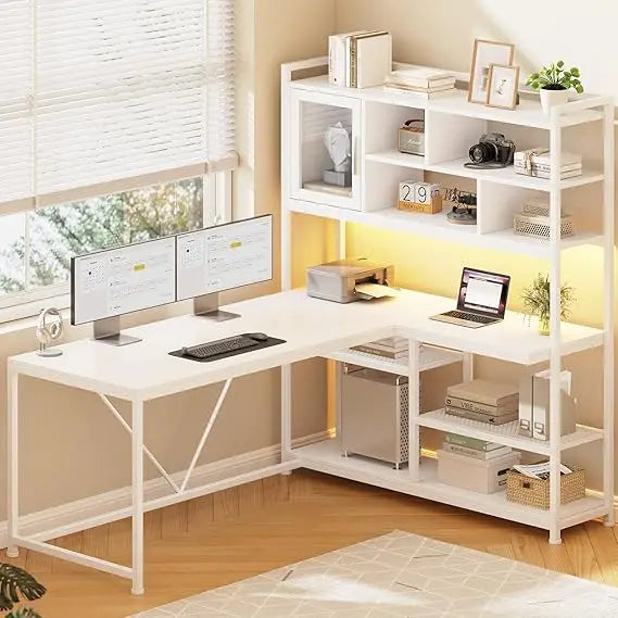 L Shaped Computer Desk with LED