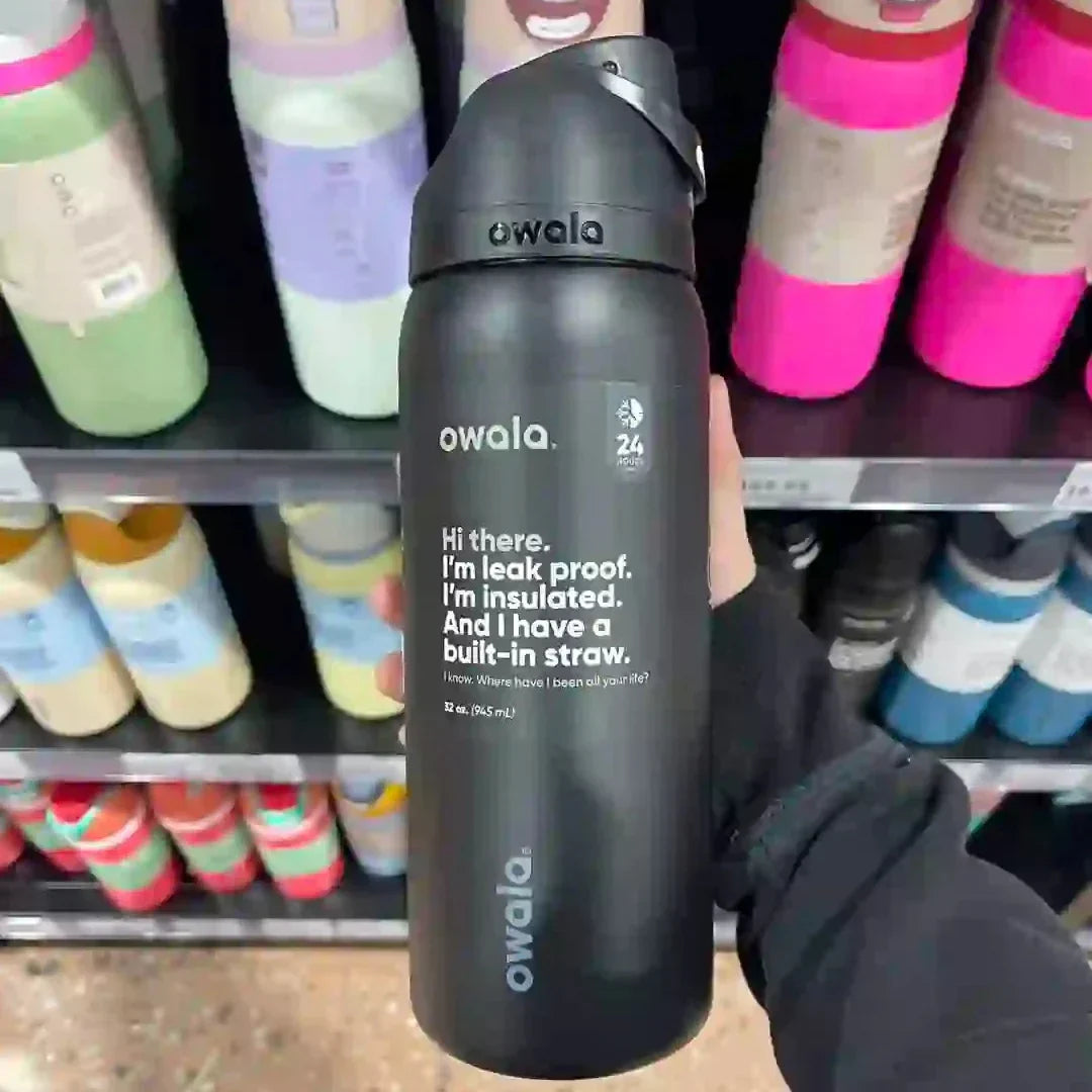 Owala FreeSip Black Panther Bottle