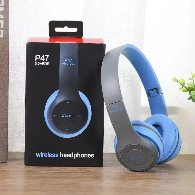 P47 Wireless Bluetooth Headphone With Microphone Foldable Headsets Bass HiFi Sound Music Stereo Earphone For Smartphones TV Game