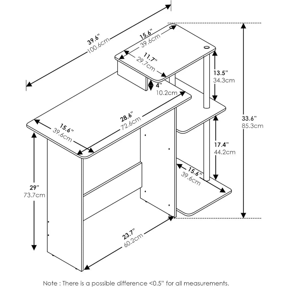 Modern Square Shelf Laptop Desk