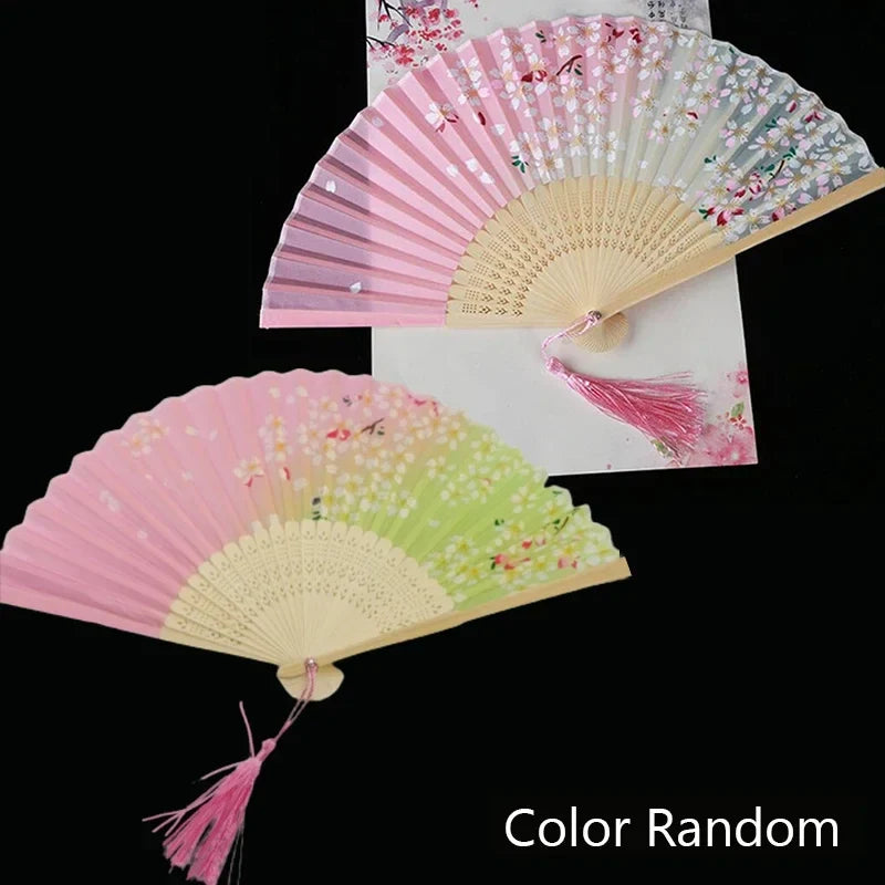Vintage Silk Bamboo Folding Fan