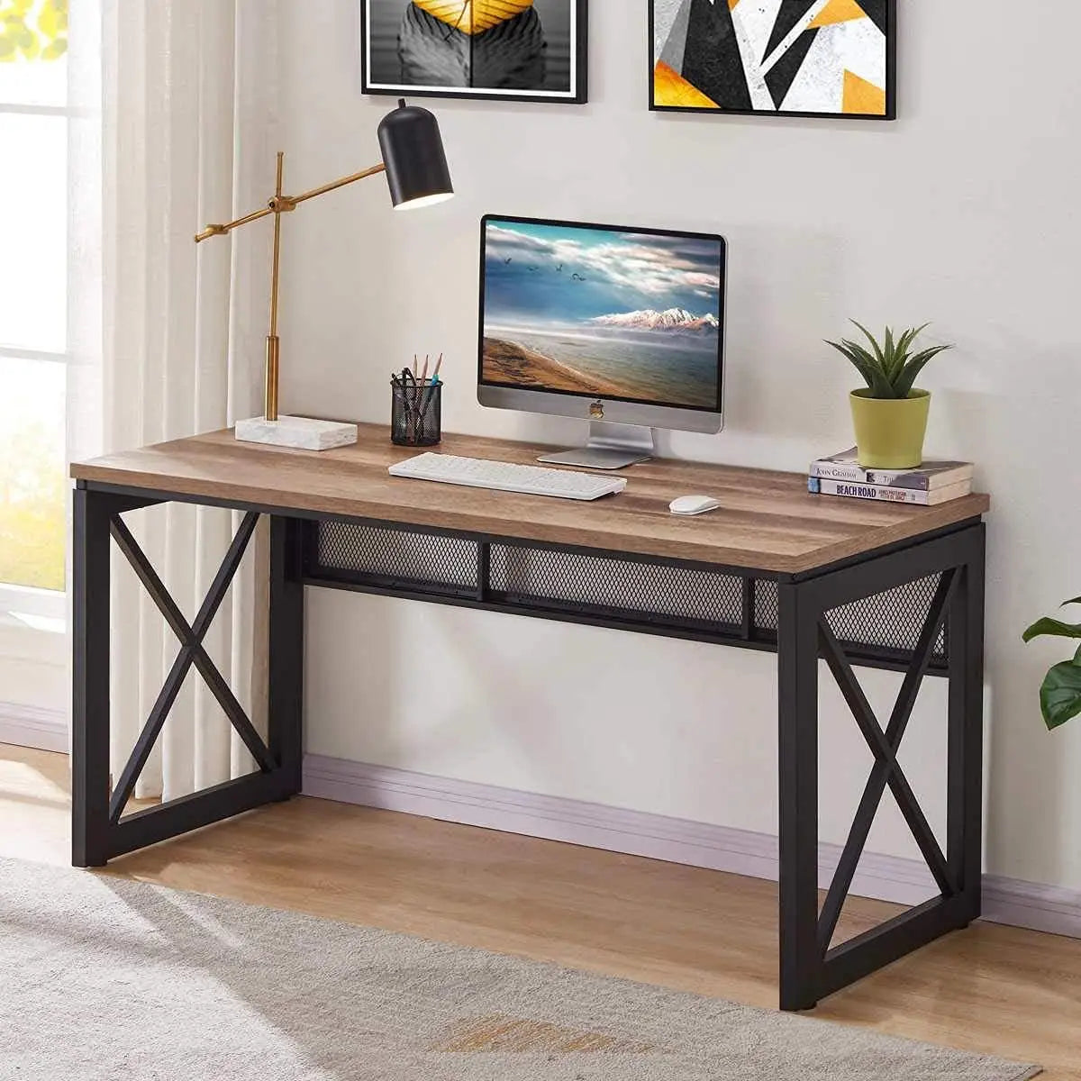 Farmhouse Industrial Computer Desk
