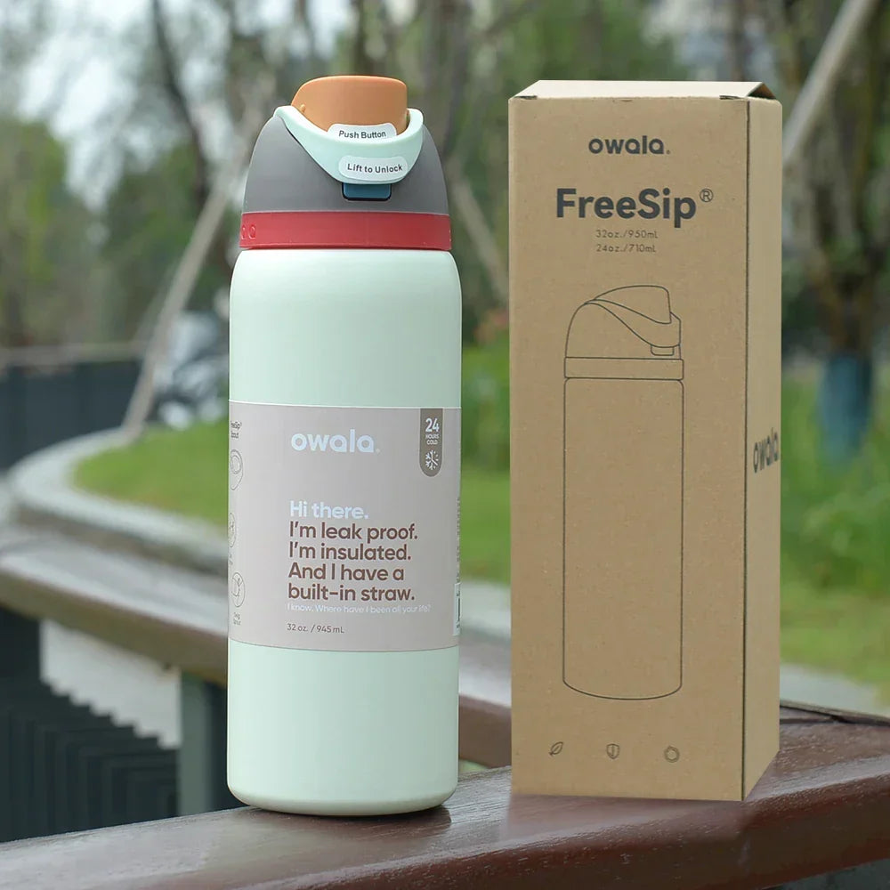 Owala FreeSip Blue Bow Tie Bottle