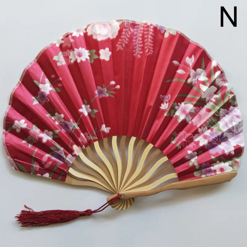 Vintage Silk Bamboo Folding Fan