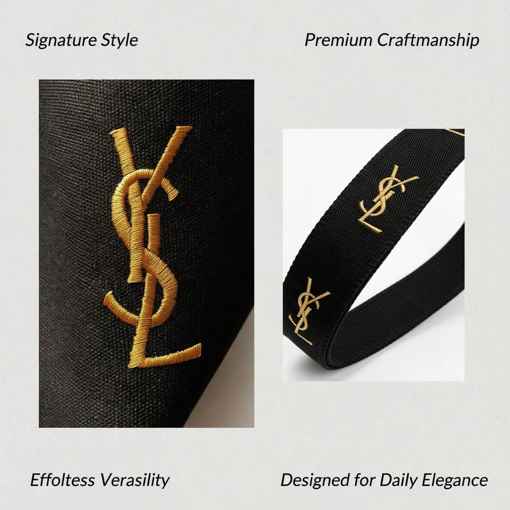 YSL Canvas Zippered Tote Bag